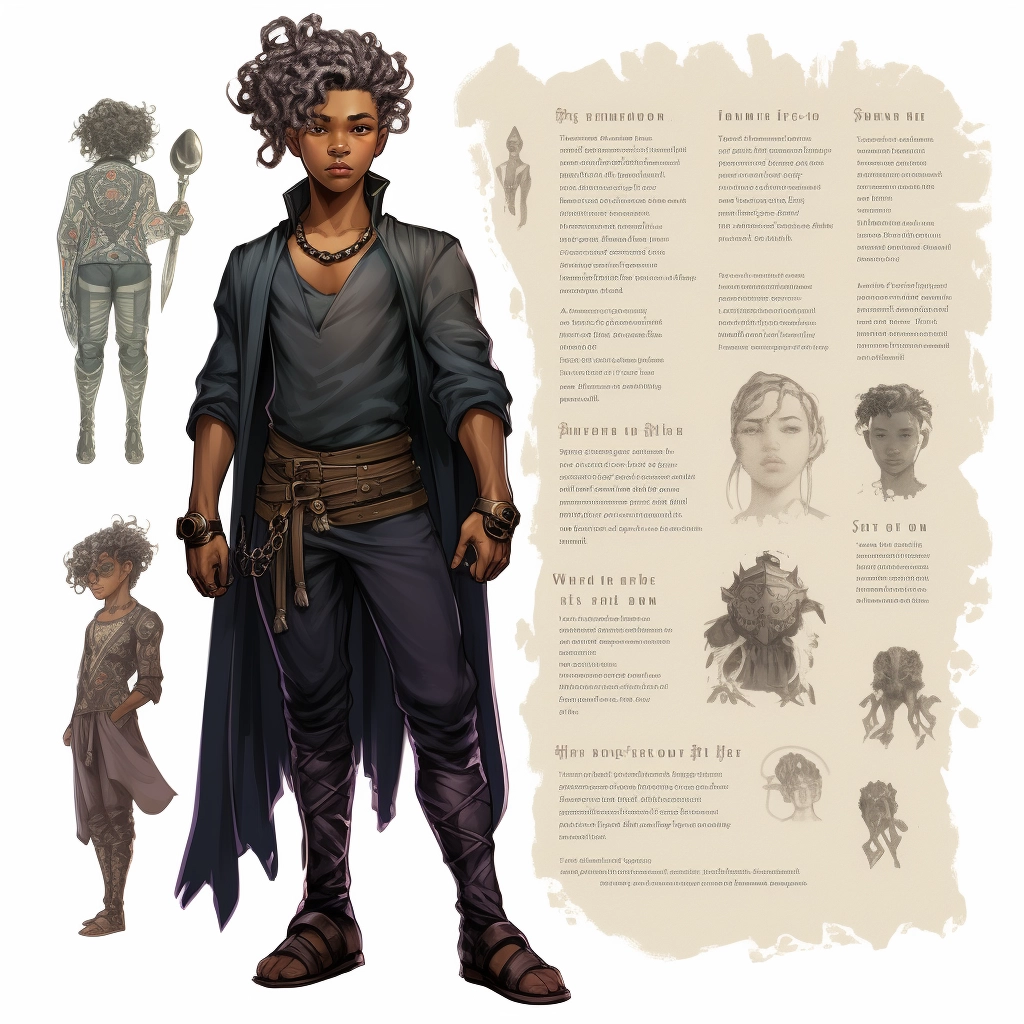 A character sheet for a character in a fantasy setting.