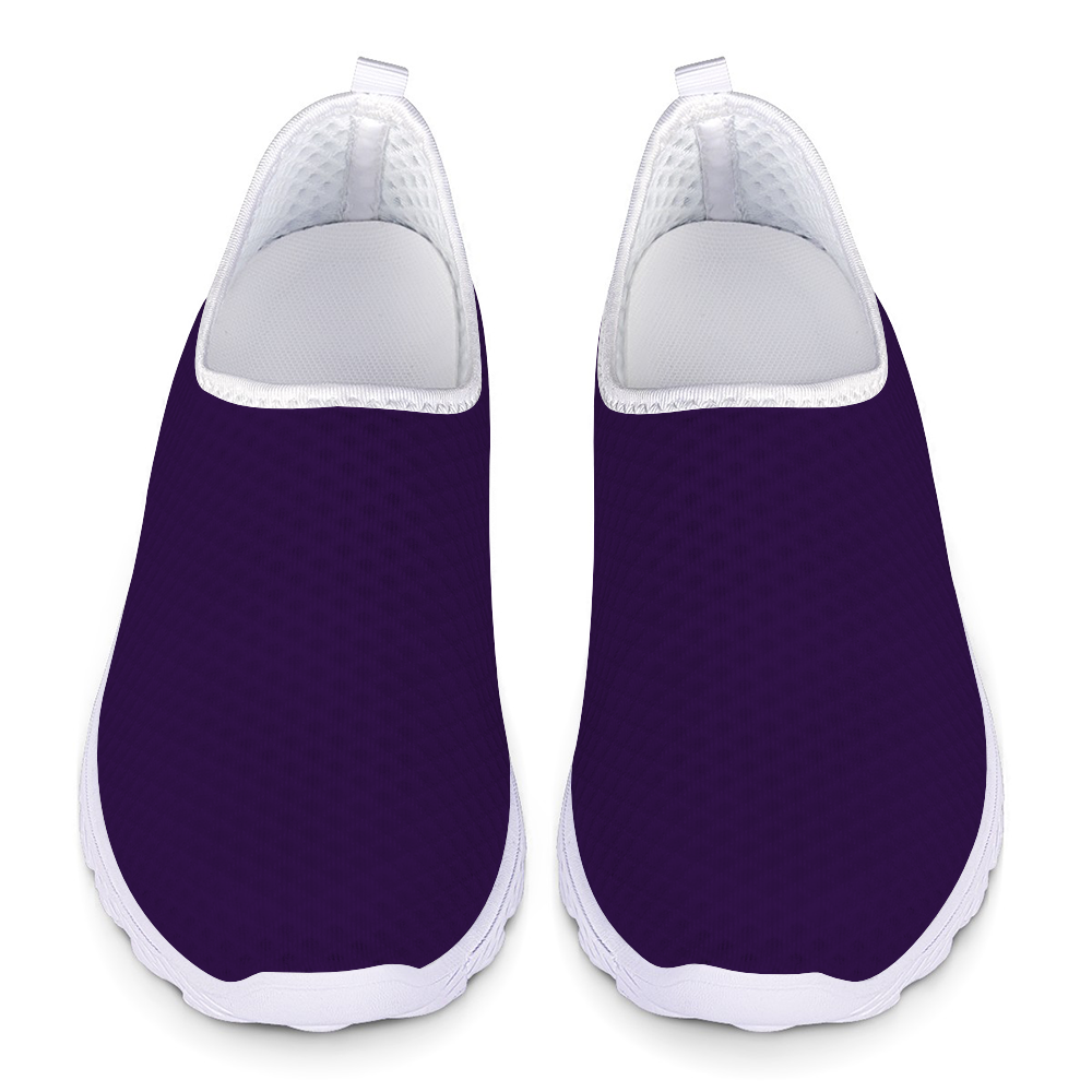 A single Deep Purple Non-Slip Lightweight Sneaker featuring a breathable mesh design, a white sole, and white edging.