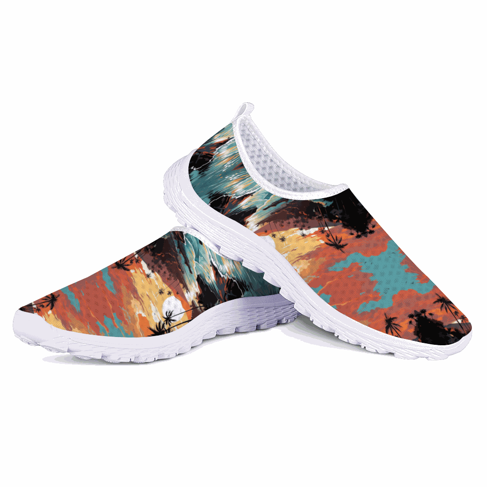 Ocean's Paradise Non-Slip shoes Lightweight Sneakers with an abstract design.