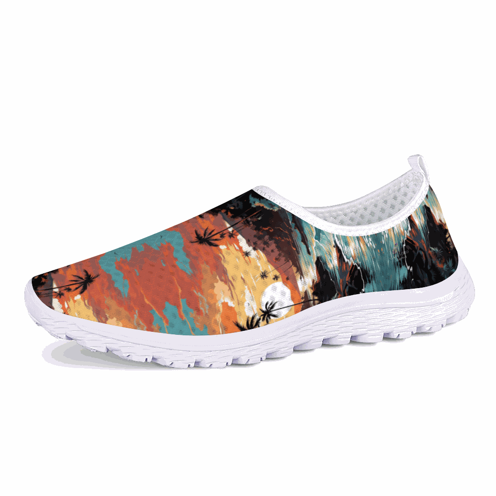 Ocean's Paradise Non-Slip shoes Lightweight Sneakers with an abstract design.