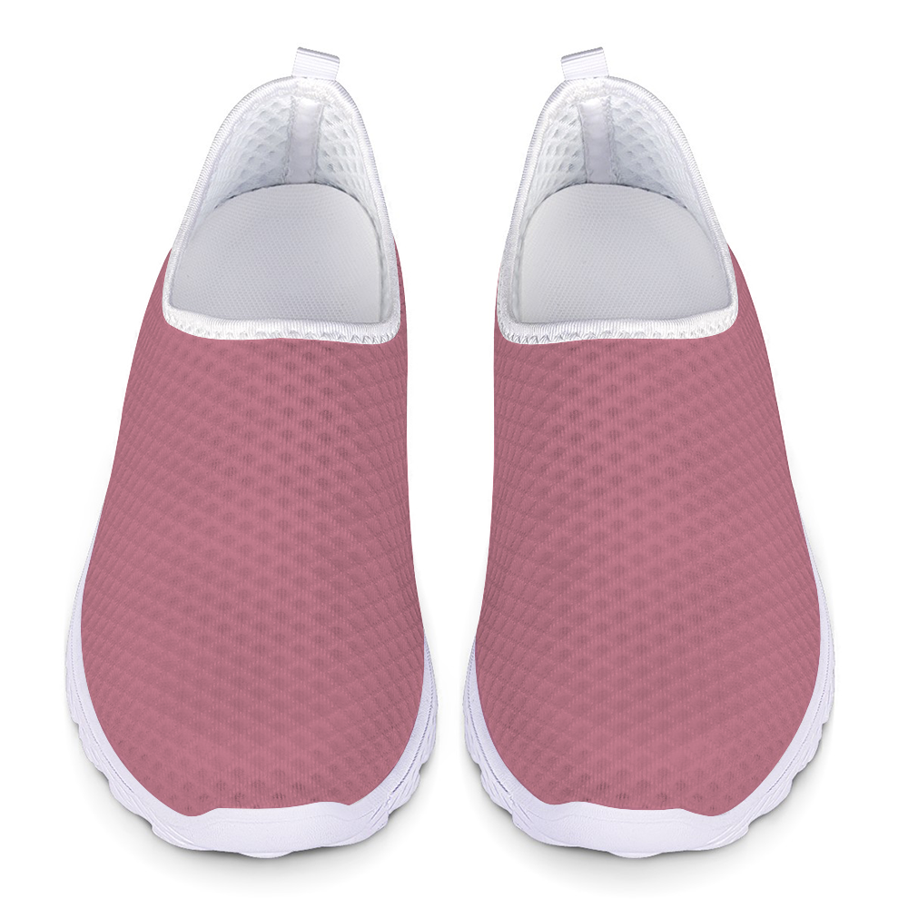 A single, lightweight slip-on Pretty Confidential Pink Non-Slip Lightweight Sneaker with a mauve-colored mesh upper and a slip-resistant sole, designed for casual or athletic wear.
