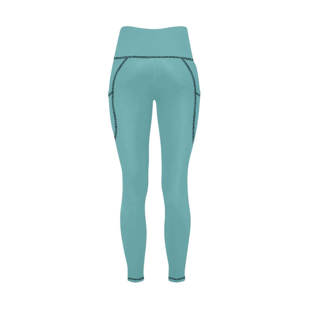 High Waist Leggings- Ocean's Paradise High Waist Leggings with Pockets